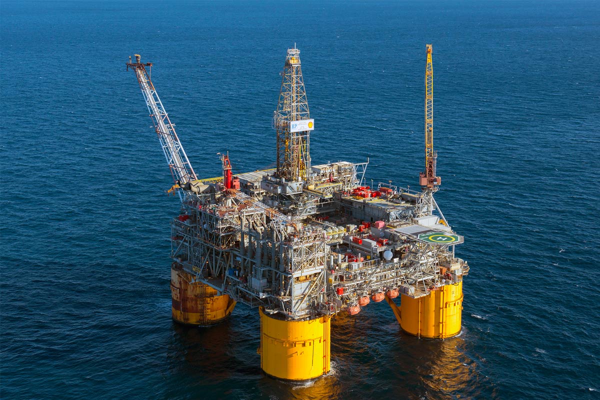 Large offshore oil rig in the ocean